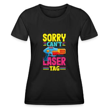 Laser tag d’intérieur tenue de fête laser tag - T-shirt sport Femme - noir - Devant - AI Model Female 172 light (172cm)