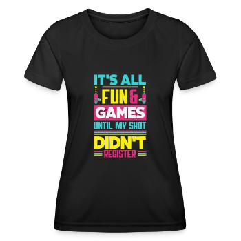 Laser tag d’intérieur tenue de fête laser tag - T-shirt sport Femme - noir - Devant - AI Model Female 172 light (172cm)
