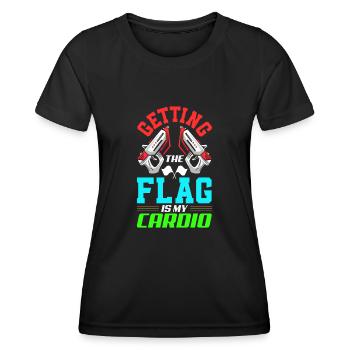 Laser tag d’intérieur tenue de fête laser tag - T-shirt sport Femme - noir - Devant - AI Model Female 172 light (172cm)