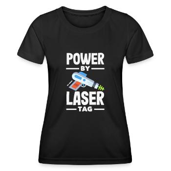 Laser tag d’intérieur tenue de fête laser tag - T-shirt sport Femme - noir - Devant - AI Model Female 172 light (172cm)