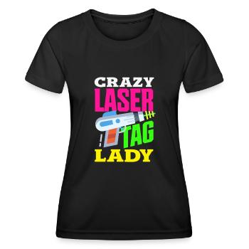 Laser tag d’intérieur tenue de fête laser tag - T-shirt sport Femme - noir - Devant - AI Model Female 172 light (172cm)