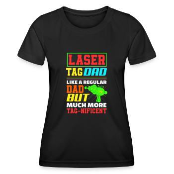 Laser tag d’intérieur tenue de fête laser tag - T-shirt sport Femme - noir - Devant - AI Model Female 172 light (172cm)