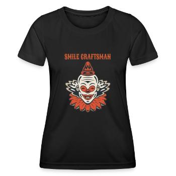 Circus Clown Funny Scary Creep Jester Spooky Joker - Frauen Funktions-T-Shirt - Schwarz - Vorne - AI Model Female 172 light (172cm)