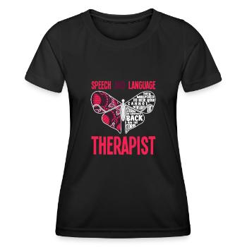 Orthophoniste, orthophoniste, orthophoniste - T-shirt sport Femme - noir - Devant - AI Model Female 172 light (172cm)