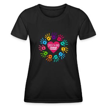 Orthophoniste, orthophoniste, orthophoniste - T-shirt sport Femme - noir - Devant - AI Model Female 172 light (172cm)