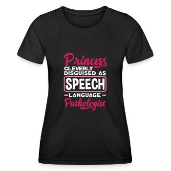 Orthophoniste, orthophoniste, orthophoniste - T-shirt sport Femme - noir - Devant - AI Model Female 172 light (172cm)