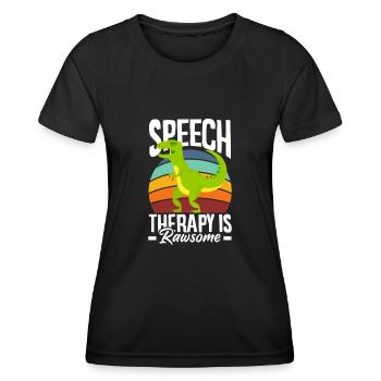 Orthophoniste, orthophoniste, orthophoniste - T-shirt sport Femme - noir - Devant - AI Model Female 172 light (172cm)