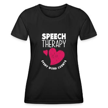 Orthophoniste, orthophoniste, orthophoniste - T-shirt sport Femme - noir - Devant - AI Model Female 172 light (172cm)