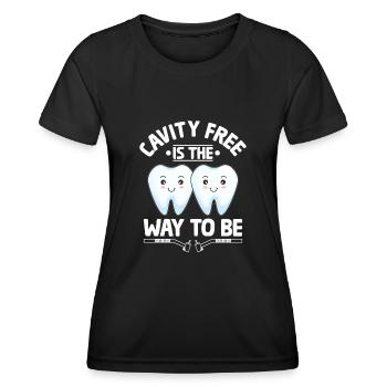L’absence de carie est la façon d’être dentiste Dental Dentis - T-shirt sport Femme - noir - Devant - AI Model Female 172 light (172cm)