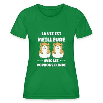 Humour cochon d'ine - T-shirt sport Femme - vert - Devant - AI Model Female 172 dark (172cm)