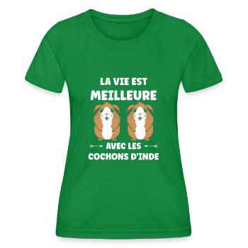 Humour cochon d'ine - T-shirt sport Femme - vert - Devant - AI Model Female 172 dark (172cm)