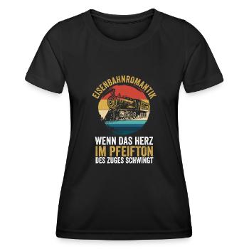 Model Railroad Model Train Train Railroad Railroad Railroad Railroad Model Train Model Train Model T - Women's Functional T-Shirt - black - Front - AI Model Female 172 light (172cm)