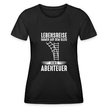 Model Railroad Model Train Train Railroad Railroad Railroad Railroad Model Train Model Train Model T - Women's Functional T-Shirt - black - Front - AI Model Female 172 light (172cm)