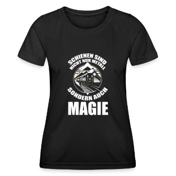 Model Railroad Model Train Train Railroad Railroad Railroad Railroad Model Train Model Train Model T - Women's Functional T-Shirt - black - Front - AI Model Female 172 light (172cm)