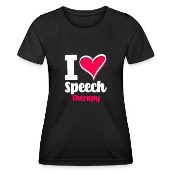 Orthophoniste, orthophoniste, orthophoniste - T-shirt sport Femme - noir - Devant - AI Model Female 172 light (172cm)