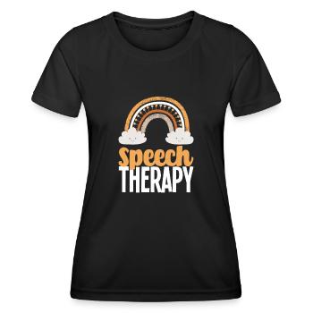 Orthophoniste, orthophoniste, orthophoniste - T-shirt sport Femme - noir - Devant - AI Model Female 172 light (172cm)