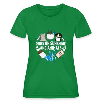Veterinary Pets Medicine Veterinarian - Women's Functional T-Shirt - kelly green - Front - AI Model Female 172 dark (172cm)