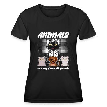 Veterinarian Animals Veterinary Medicine - Women's Functional T-Shirt - black - Front - AI Model Female 172 light (172cm)