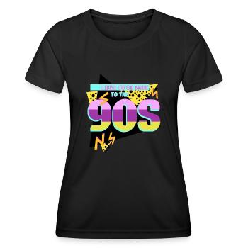 90s Retro 1990 Party - Frauen Funktions-T-Shirt - Schwarz - Vorne - AI Model Female 172 light (172cm)