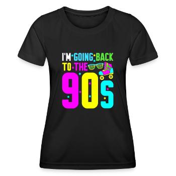 1990 Disco 90s Retro - Frauen Funktions-T-Shirt - Schwarz - Vorne - AI Model Female 172 light (172cm)