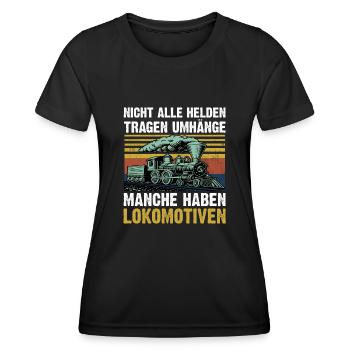 Model Railroad Model Train Train Railroad Railroad Railroad Railroad Model Train Model Train Model T - Women's Functional T-Shirt - black - Front - AI Model Female 172 light (172cm)
