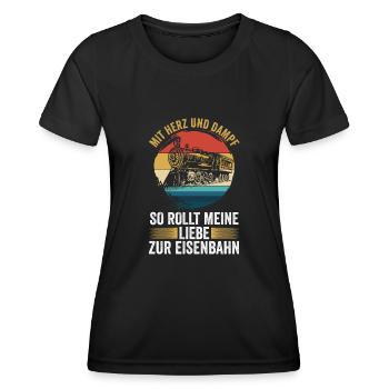 Model Railroad Model Train Train Railroad Railroad Railroad Railroad Model Train Model Train Model T - Women's Functional T-Shirt - black - Front - AI Model Female 172 light (172cm)