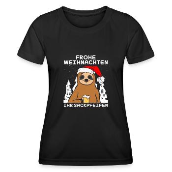 Frohe Weihnachten Ihr Sackpfeifen - Frauen Funktions-T-Shirt - Schwarz - Vorne - AI Model Female 172 light (172cm)