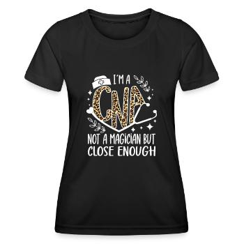 CNA Nursing Quotes Certified Nurse Assistant Gifts - Frauen Funktions-T-Shirt - Schwarz - Vorne - AI Model Female 172 light (172cm)