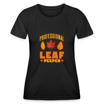 Professional Leaf Peeper Autumn Fall Leaves - Frauen Funktions-T-Shirt - Schwarz - Vorne - AI Model Female 172 light (172cm)
