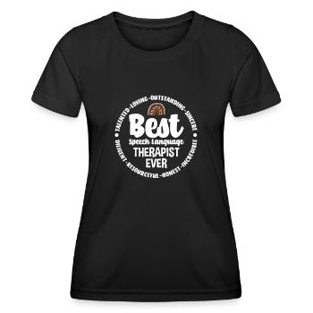 Orthophoniste, orthophoniste, orthophoniste - T-shirt sport Femme - noir - Devant - AI Model Female 172 light (172cm)