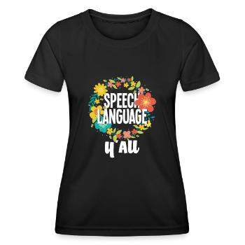 Orthophoniste, orthophoniste, orthophoniste - T-shirt sport Femme - noir - Devant - AI Model Female 172 light (172cm)