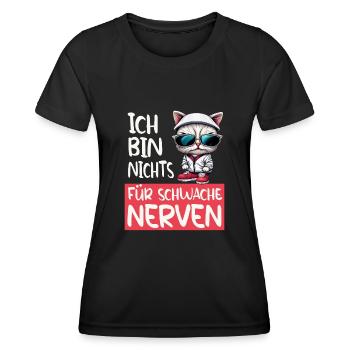 Je ne suis pas pour les âmes sensibles - Funny Cat - T-shirt sport Femme - noir - Devant - AI Model Female 172 light (172cm)