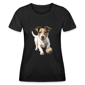 Jack Russell Dog Owner T Walking Clothing Jack - Women's Functional T-Shirt - black - Front - AI Model Female 172 light (172cm)