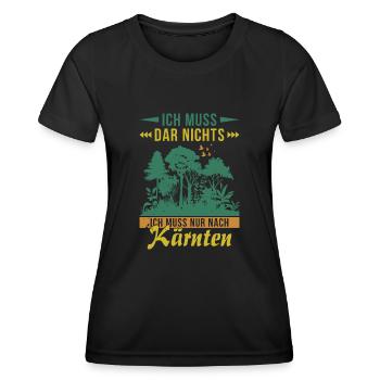 Je n’ai qu’à aller dans les montagnes de la forêt de Carinthie - T-shirt sport Femme - noir - Devant - AI Model Female 172 light (172cm)