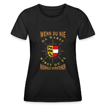 Carinthie Autriche Drapeau Armoiries Montagnes - T-shirt sport Femme - noir - Devant - AI Model Female 172 light (172cm)