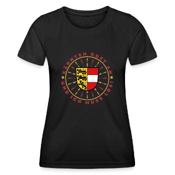 La Carinthie m’appelle et je dois partir en Autriche - T-shirt sport Femme - noir - Devant - AI Model Female 172 light (172cm)