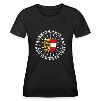 La Carinthie m’appelle et je dois partir en Autriche - T-shirt sport Femme - noir - Devant - AI Model Female 172 light (172cm)