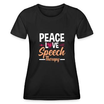 Orthophoniste, orthophoniste, orthophoniste - T-shirt sport Femme - noir - Devant - AI Model Female 172 light (172cm)