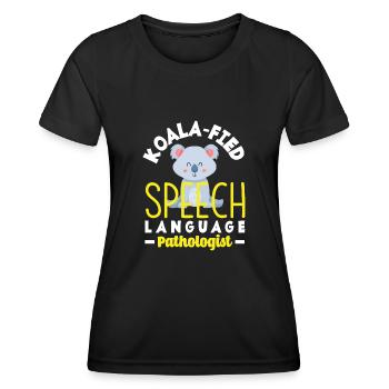 Orthophoniste, orthophoniste, orthophoniste - T-shirt sport Femme - noir - Devant - AI Model Female 172 light (172cm)
