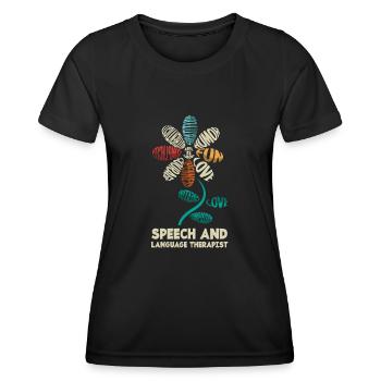 Orthophoniste, orthophoniste, orthophoniste - T-shirt sport Femme - noir - Devant - AI Model Female 172 light (172cm)