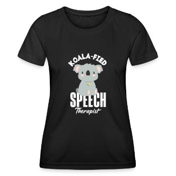 Orthophoniste, orthophoniste, orthophoniste - T-shirt sport Femme - noir - Devant - AI Model Female 172 light (172cm)