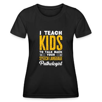 Orthophoniste, orthophoniste, orthophoniste - T-shirt sport Femme - noir - Devant - AI Model Female 172 light (172cm)