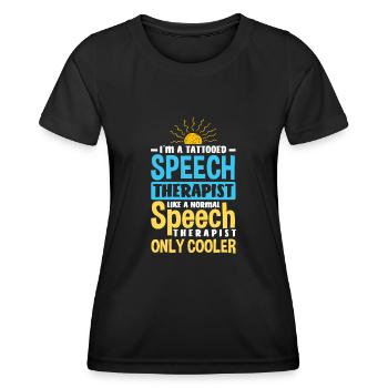 Orthophoniste, orthophoniste, orthophoniste - T-shirt sport Femme - noir - Devant - AI Model Female 172 light (172cm)