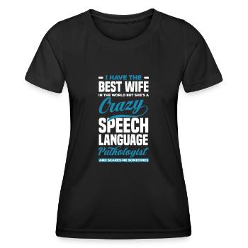 Orthophoniste, orthophoniste, orthophoniste - T-shirt sport Femme - noir - Devant - AI Model Female 172 light (172cm)