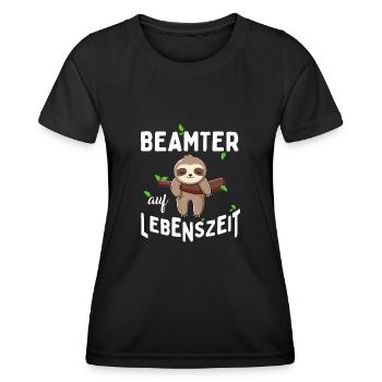 Fonctionnaire à vie - T-shirt sport Femme - noir - Devant - AI Model Female 172 light (172cm)