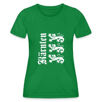 Carinthia Austria Flag Coat of Arms Lion - Women's Functional T-Shirt - kelly green - Front - AI Model Female 172 dark (172cm)