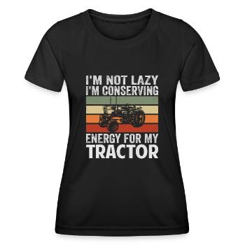 Économiser l’énergie pour la récolte de l’agriculture du tracteur - T-shirt sport Femme - noir - Devant - AI Model Female 172 light (172cm)