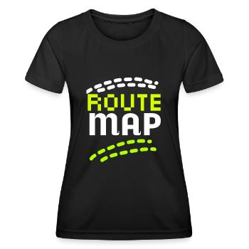 Route Map - Women's Functional T-Shirt - black - Front - AI Model Female 172 light (172cm)