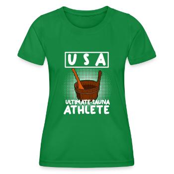 Sauna USA Saunas Bien-être - T-shirt sport Femme - vert - Devant - AI Model Female 172 dark (172cm)