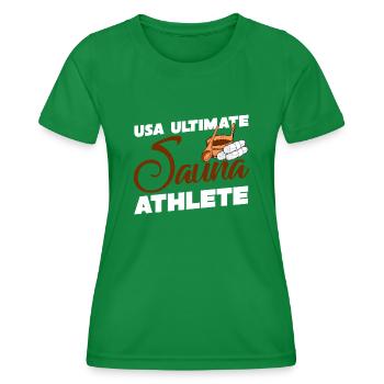 Sauna USA Saunas bien-être - T-shirt sport Femme - vert - Devant - AI Model Female 172 dark (172cm)
